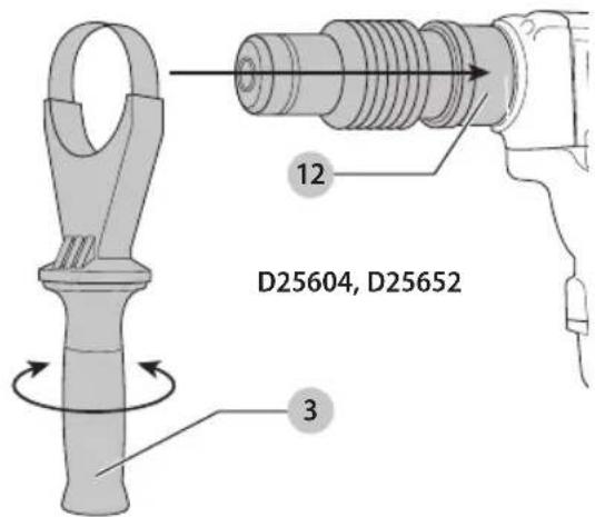 DEWALT D25604K - Side Handle (Fig. A, B) - 1