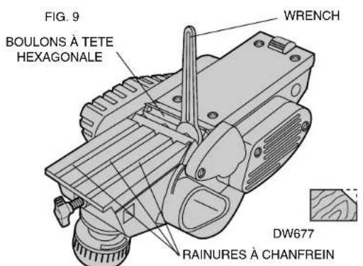 DEWALT DW677 - Remplacement et reglades des lames au carbure (DW677, DW678) - Figures 9 à 12 - 1