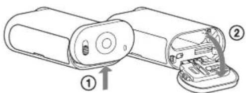 SONY HDRAS30VW - Insertion de la batterie - 1