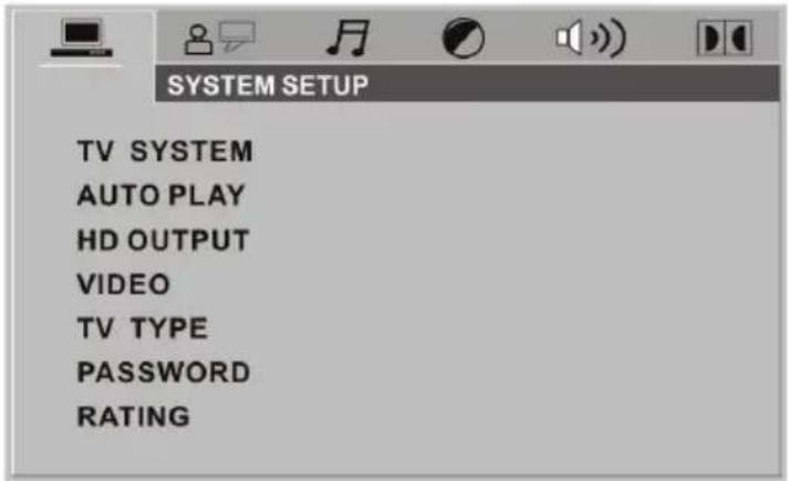 THOMSON THD315TB - MENU DE CONFIGURACION DEL REPRODUCTOR DVD CONFIGURACION GENERAL DEL MENU DE CONFIGURACION - 1