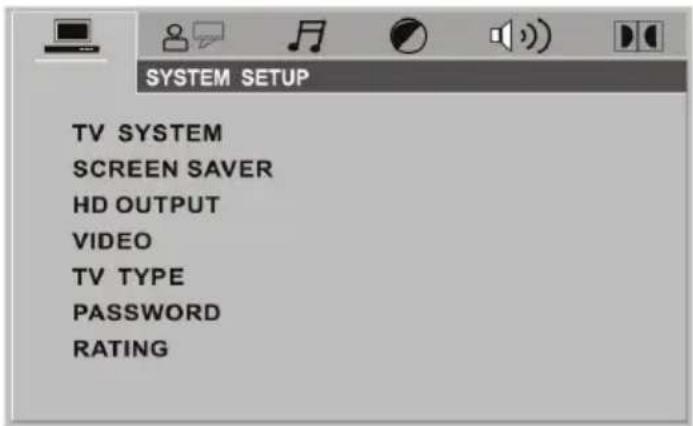 THOMSON THD315TB - THE SETUP MENU SYSTEM OF DVD PLAYER - 1