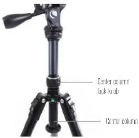 CELESTRON Hummingbird - ADJUSTING THE CENTER COLUMN - 1