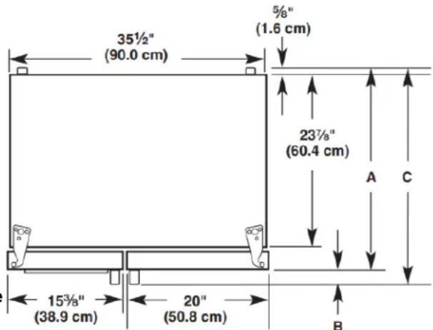 AMANA ASI2575GRS - Dimensions du produit - Vue de dessus - 1