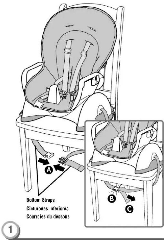 FISHER-PRICE SpaceSaver W9262 - Attaching to a Chair Ajustar a una silla Pour fixer le siege à une chaise - 1