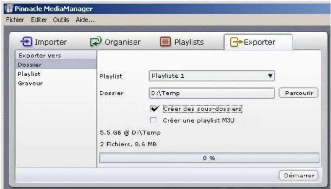 Avid ShowCenter - Exporter vers un dossier - 1