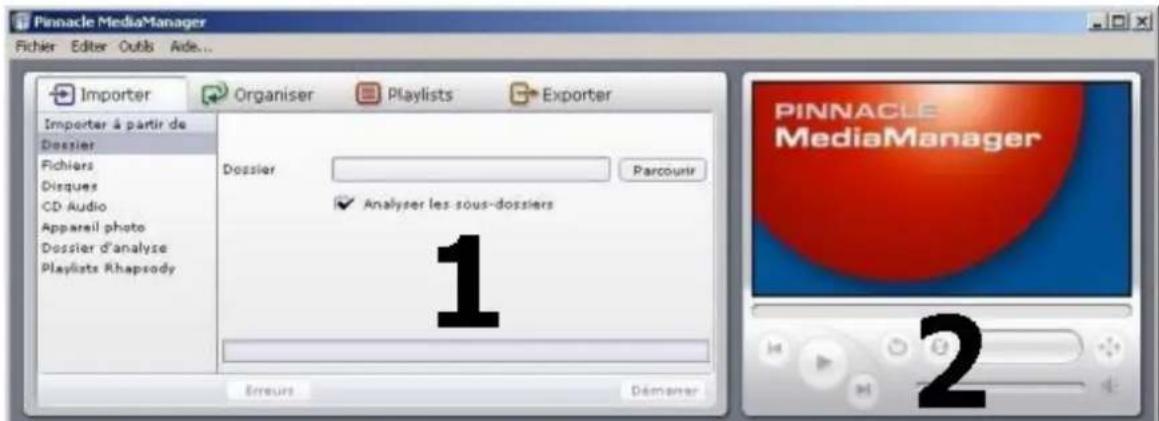 Avid ShowCenter - La fenêtre d'accueil de l'application Pinnacle MediaManager - 1
