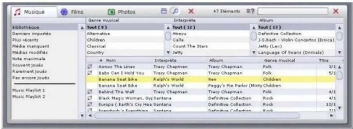 Avid ShowCenter - Le mode Liste de la bibliothèque multimédia - 2