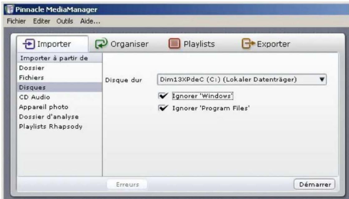 Avid ShowCenter - Importer - Disques - 1