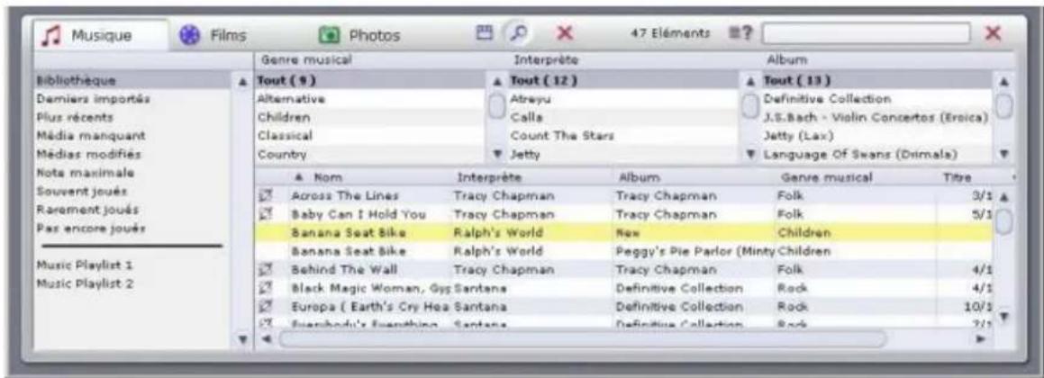 Avid ShowCenter - Le mode Liste de la bibliothèque multimédia - 1