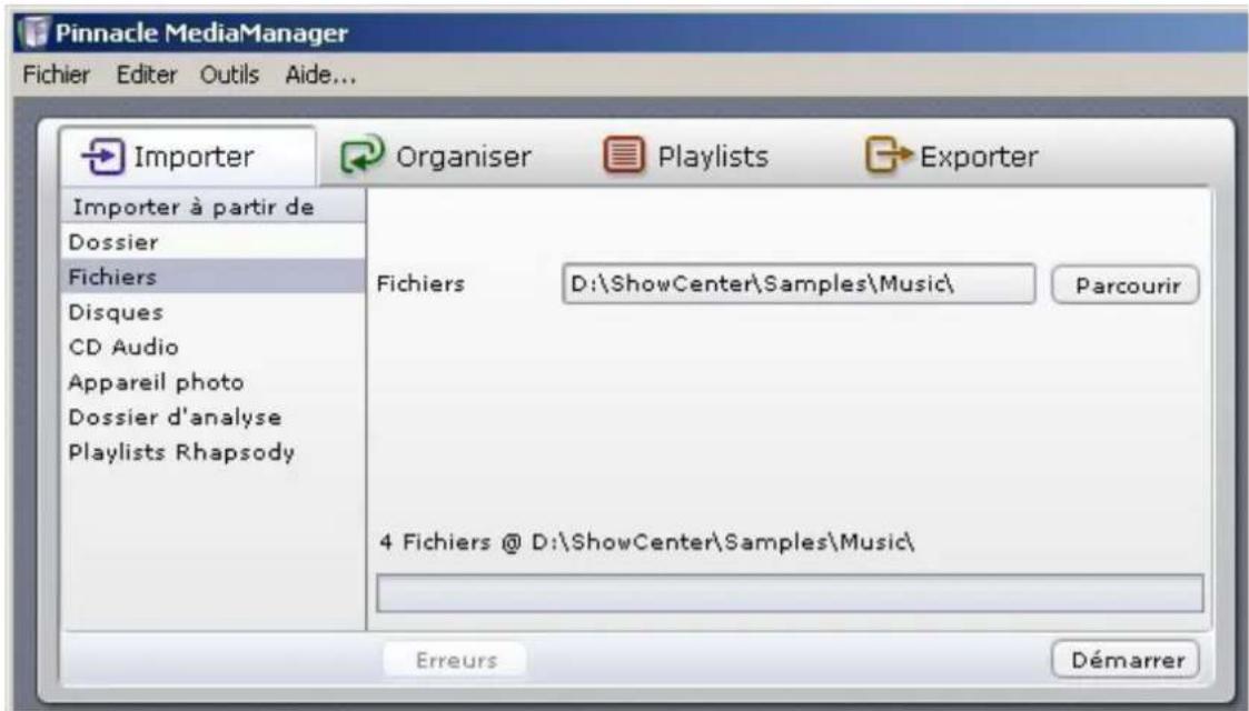 Avid ShowCenter - Importer - Fichiers - 1