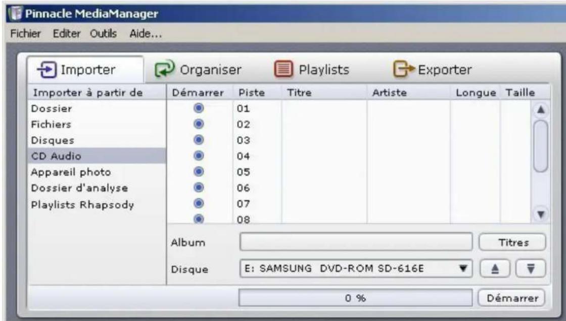 Avid ShowCenter - Insérer un CD et selectionner le lecteur - 1