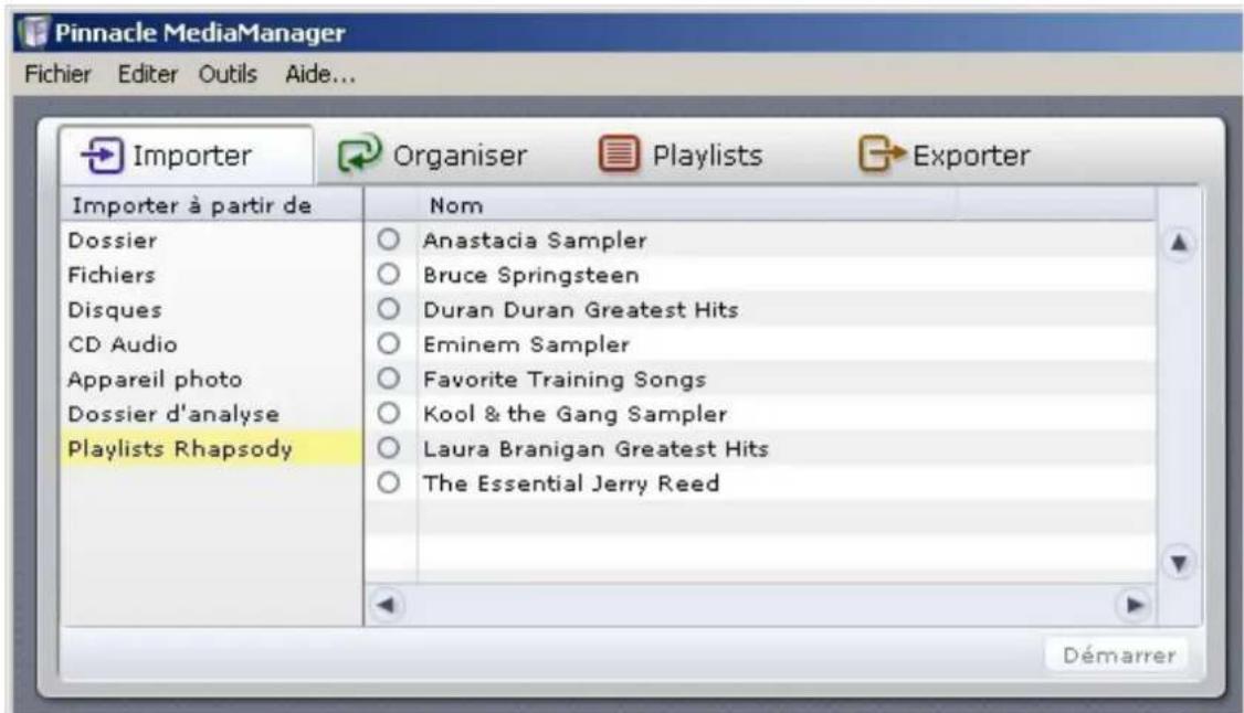 Avid ShowCenter - Importer - Playlists Rhapsody - 2