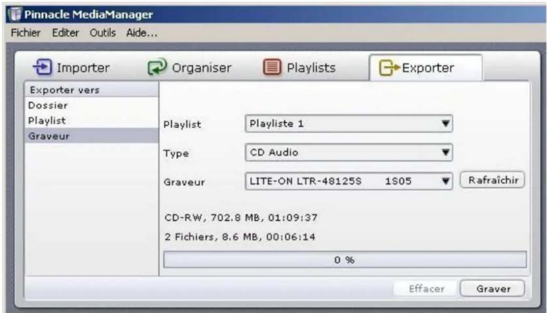 Avid ShowCenter - Exporter vers un graveur - 1