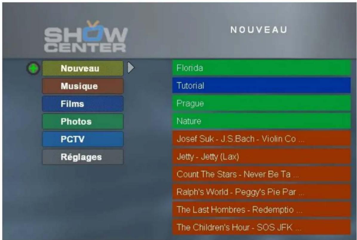 Avid ShowCenter - Le menu TV - Présentation - 1