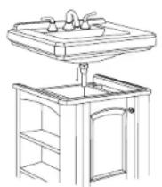 Danze DC026018BC - Instalación en los muebles tocadores de lavabo de 24" Cirtangular® - 3