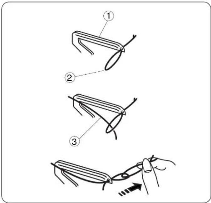 JANOME 1110DX Pro - - Enfilage du boucleur inférieur - 2