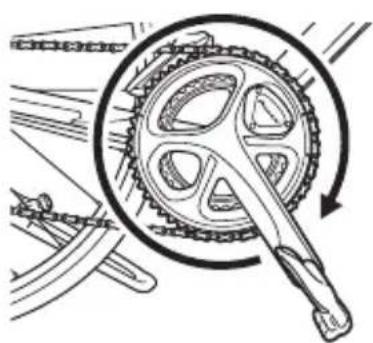 PIONEER SBTLT80 - Drehen Sie die Kurbelgarnitur des Fahrrads um mehr als drei Umdrehungen, um den linken und rechten Sender zu starten. - 1