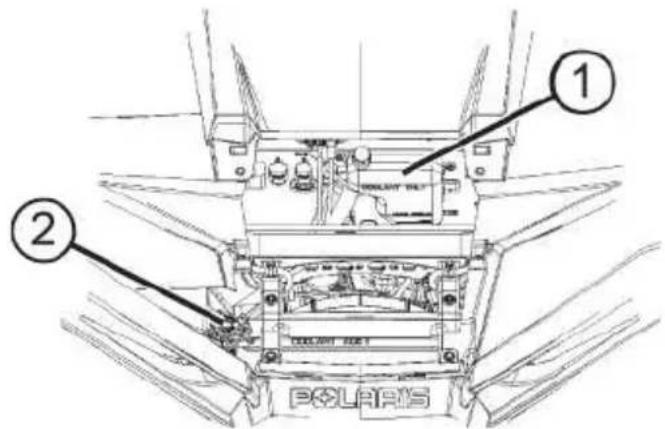 POLARIS RZR Trail Ultimate (2023) - NIVEAU DU LIQUIDE DE REFROIDISSEMENT DANS LE RÉSERVOIR D'EXPANSION - 1