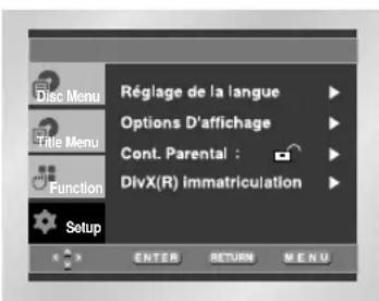 SAMSUNG DVDL70A - Utilisation du menu de configuration - 1