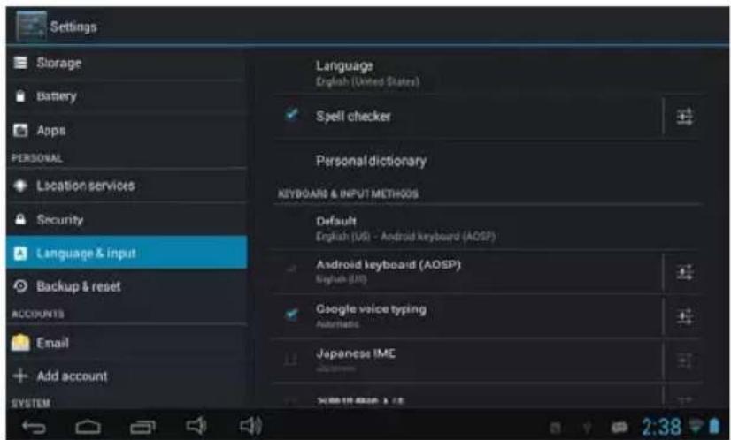 Proscan PLT7035D - Langue et saisie - 1