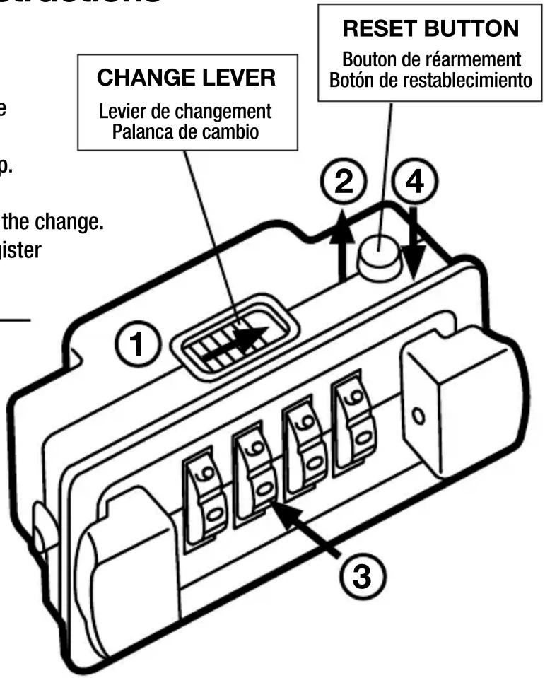 Master Lock 1467DAT - Instructions pour le changement de la combinaison - 1