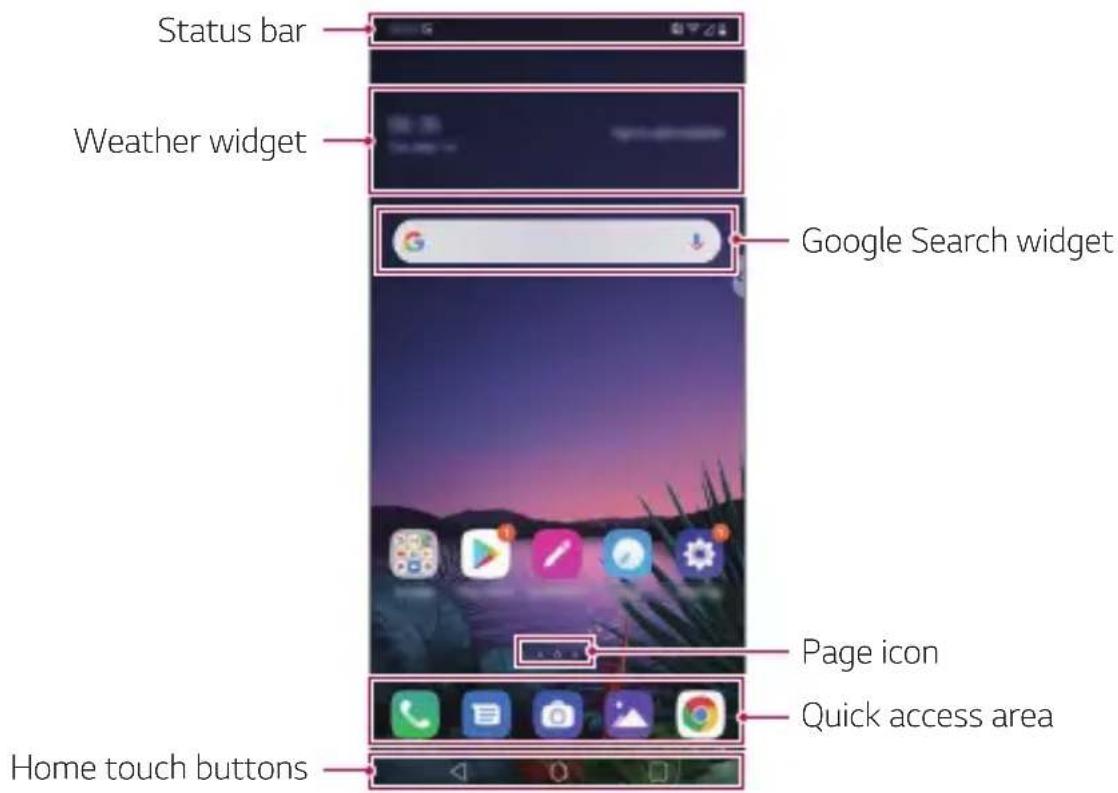 LG LMG810EAW - Home screen layout - 1