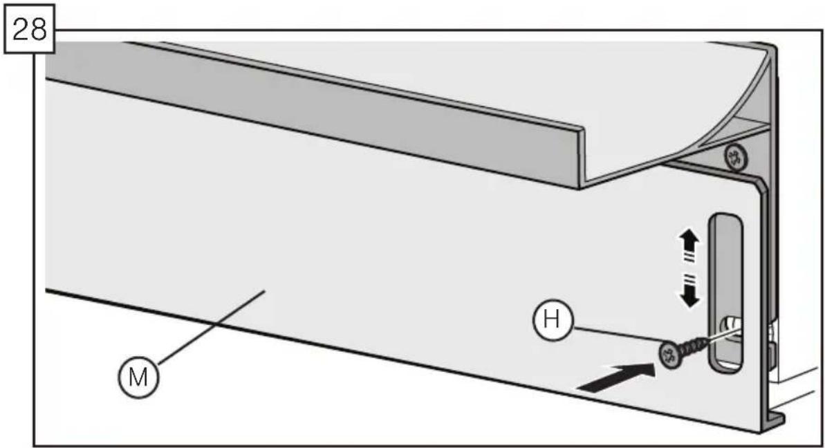 BOSCH SHP865ZP5N - Si vous lave-vaisse complèd un panneau de plinthe en plastique (L), et panneau de plinthe à fentes (M), suivre les instructions suivantes: - 1