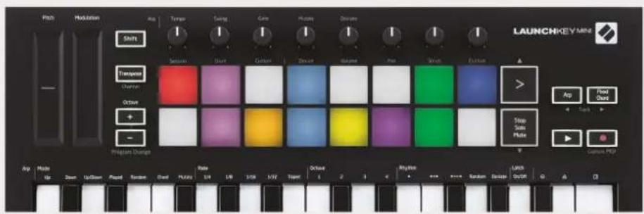 NOVATION Launchkey Mini MK3 - Stop, Solo, Mute - 5