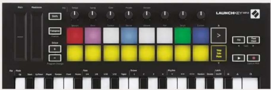 NOVATION Launchkey Mini MK3 - Stop, Solo, Mute - 4