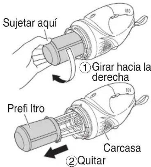 HITACHI R 18DSAL - Montaje y desmontaje del filtro y el prefiltro - 2