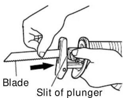 HITACHI CR 18DMR - CAUTION: When pulling the saw blade, be absolutely sure to pull it from the back. Pulling other parts of the blade will result in an injury. - 3