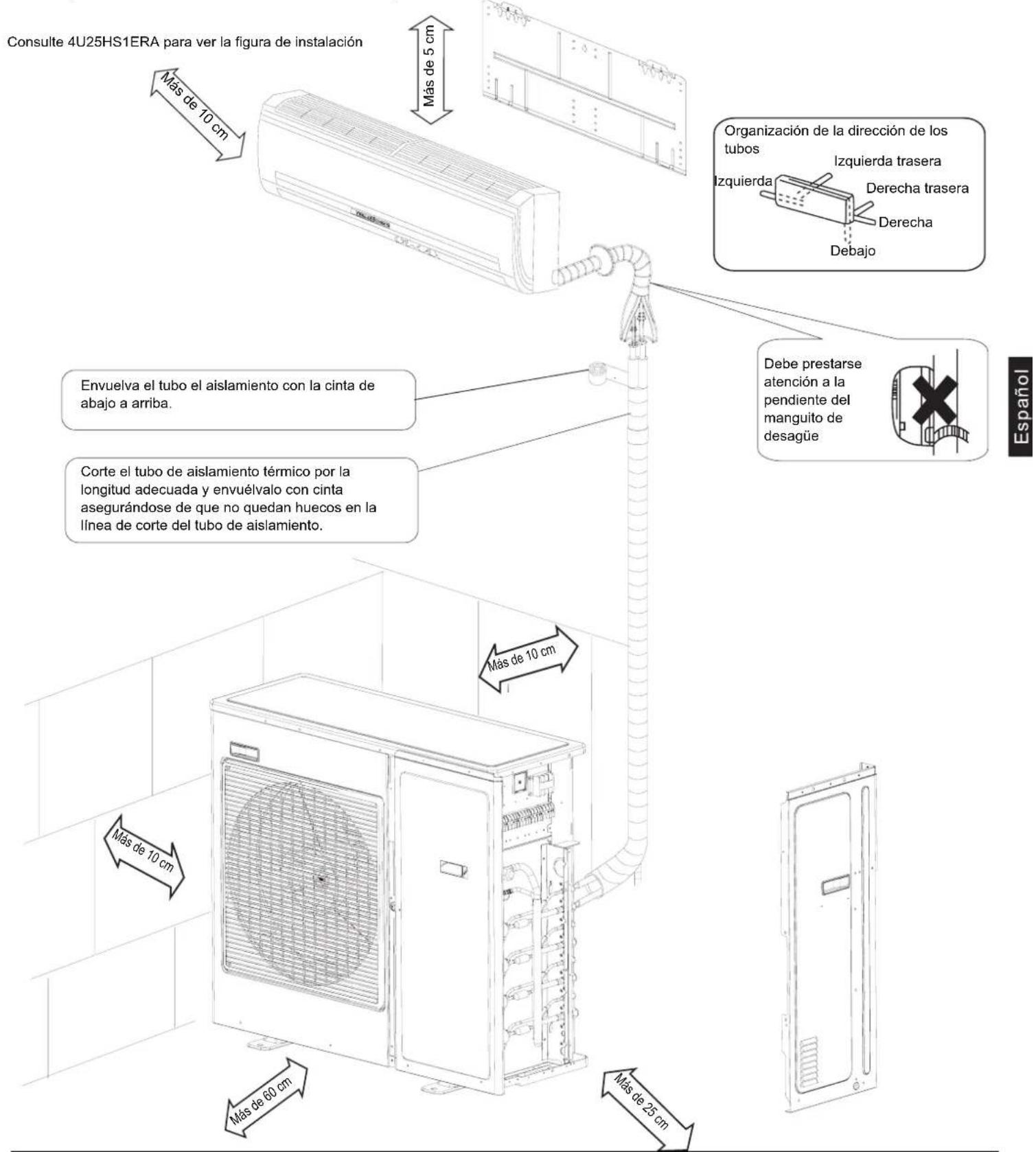 HAIER 5U34HS1ERA - Esquemas de instalación de las unidades interior y exterior - 1