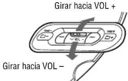 SONY DNF430 - Ajuste el volumen hacer girar el mando lateral hacía VOL + o -. - 1
