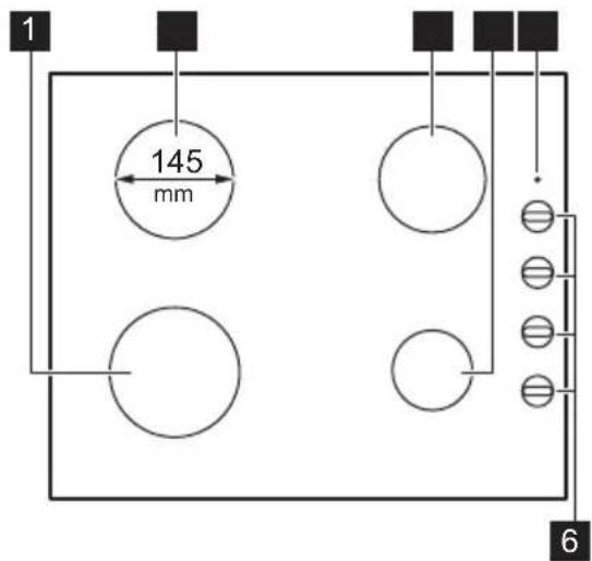 FAURE FGM63444WA - Description de la table de cuisson - 1