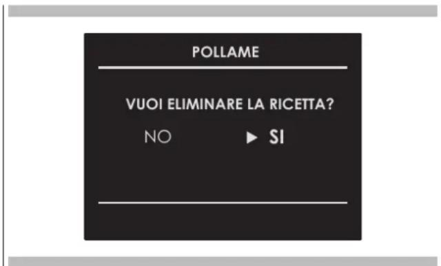Fulgor Milano FCMO 4511 TM X - Cancellare una ricetta personalizzata: - 1