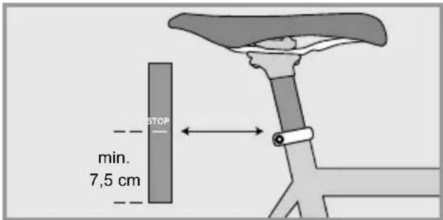STOP min. 7,5 cm