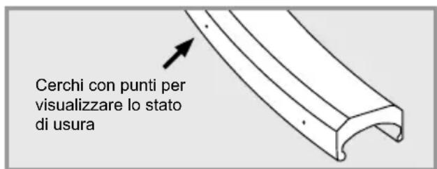 Cerchi con punti per visualizzare lo stato di usura