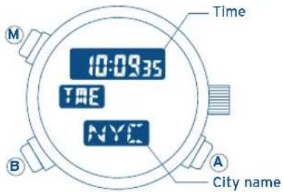 FESTINA F6721 - B- DISPLAYING THE TIME AND CALENDAR OF CITIES WORLDWIDE - 1
