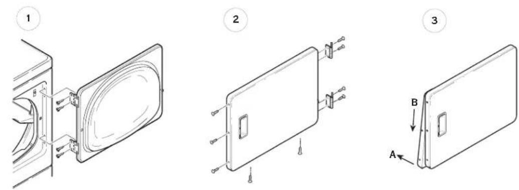 AMANA NDE7800AYW - Follow these steps to reverse the door: - 1