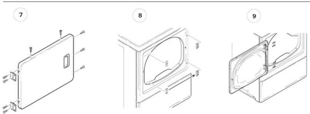 AMANA NDE7800AYW - Siga"These pasos para invertir la puerta: - 3