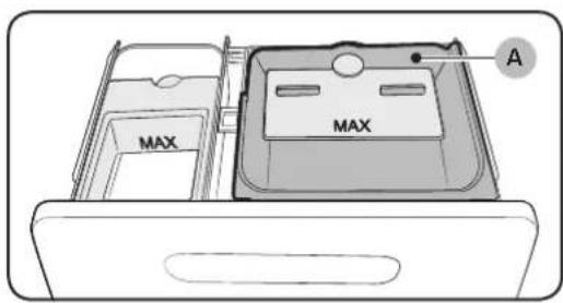 SAMSUNG WA54M8750AV - Loading the Liquid (or Powered) detergent compartment - 1