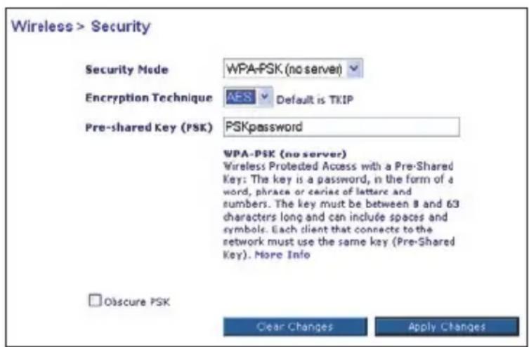 BELKIN F5D82304 - Configuration du WPA-PSK - 1