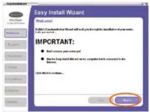 BELKIN F5D82304 - Étape 1 Executeur l'Assistant Installation facile - 1