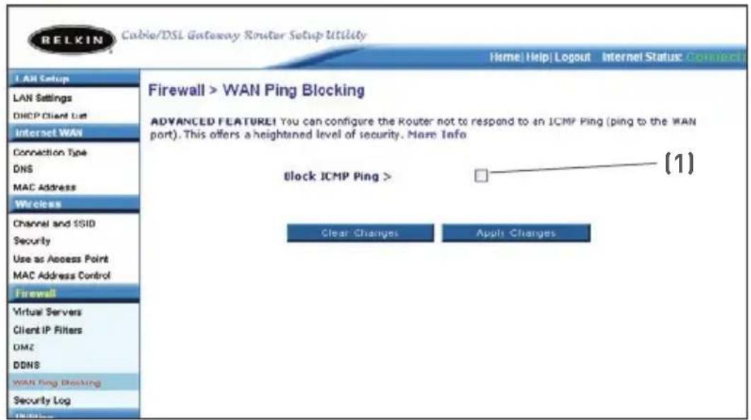 BELKIN F5D82304 - Blocage du ping ICMP - 1