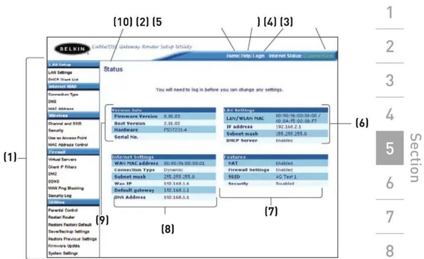 BELKIN F5D82304 - Définition de l'interface utiliser évoluée base sur le Web - 1