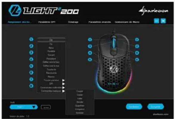 Sharkoon Light² 200 - Assignment des boutons - 2