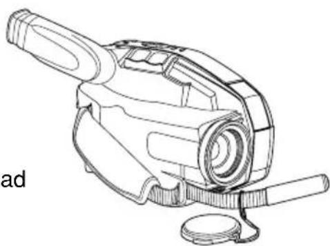 PANASONIC PVL352K - Attaching the Lens Cap Strap: - 1