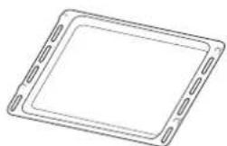 Simple line drawing of a square plate with side notches (no text or symbols)