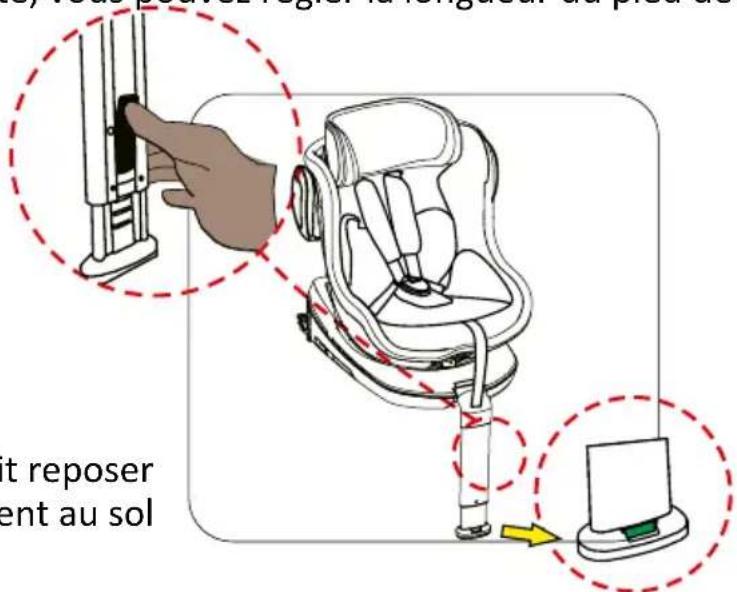 BabyGO Car Seat + Isofix - Régler la longueur du pied de support - 1