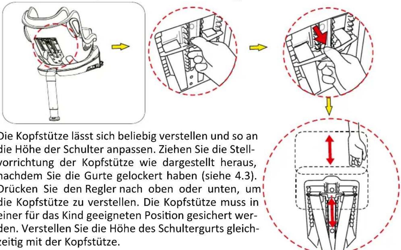 BabyGO Car Seat + Isofix - Höhe der Kopfstütze und des Schultergurts einstellen - 1